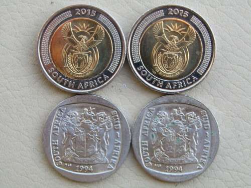 1994 PRESIDENTIAL INAUGURATION & GRIQUA TOWN 1815-2015 COMMEMORATIVE R5'S : 8 COINS