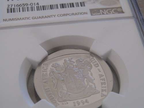 PROOF 1994 PRESIDENTIAL INAUGURATION R5 : NGC GRADED PF69 ULTRA CAMEO : HAS PARTIAL STEPS