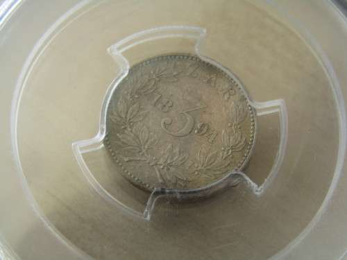 SUPER COIN : ZAR 1894 TICKEY PCGS GRADED AU58 : CV R35 000