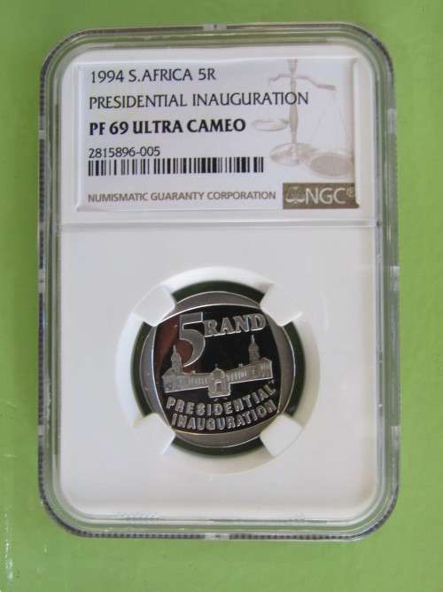 2ND HIGHEST GRADE : 1994 PRESIDENTIAL INAUGURATION R5 : NGC GRADED PF69 ULTRA CAMEO