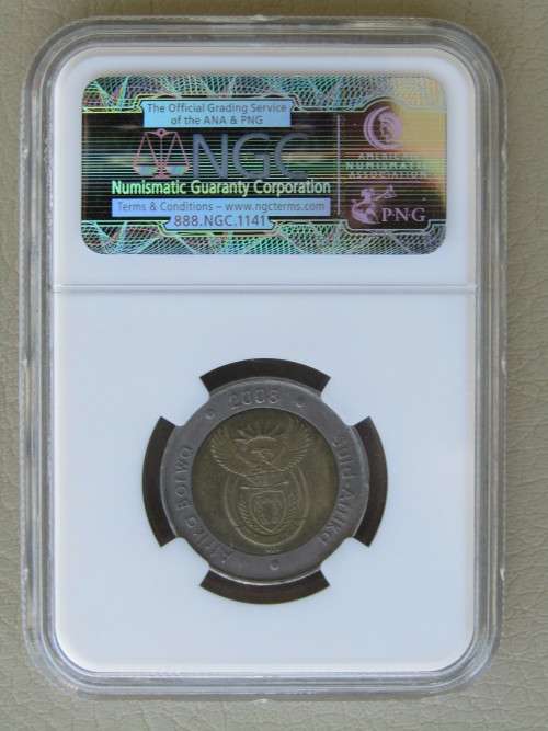 SUPER SCARCE MS60 : MANDELA 2008 BIRTHDAY R5 : GRADED BY NGC