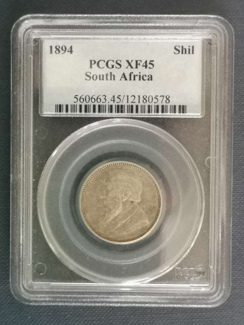 ***1894 ZAR SHILLING PCGS GRADED XF45***