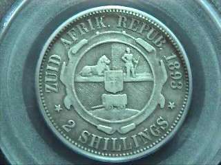 12 ZAR COINS {INCLUDING RARE ZAR 1893 2 Shillings PCGS VF25 CV R18000} @ CRAZY R1 START