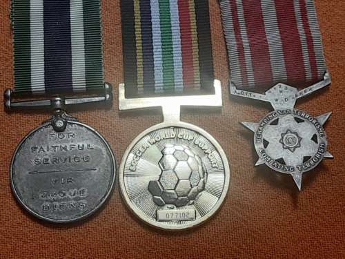 Combating Terrorism Star, Faithfull service Medal Prisons and SAPS World Cup medal
