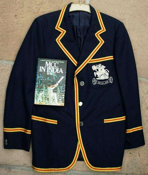 CRICKET BLAZER 1976 MCC TOUR OF INDIA+SIGNED BOOK, BOB WOOLMER