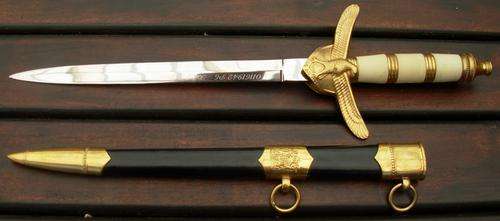 SCARCE S.A.A.F. AIR FORCE OFFICER'S DAGGER !! ENGRAVED ON BLADE TO COLONEL