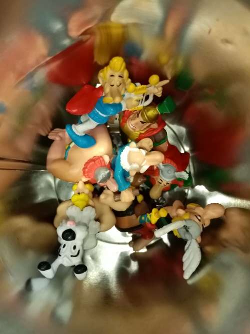 Vintage Asterix Figurines with Tin