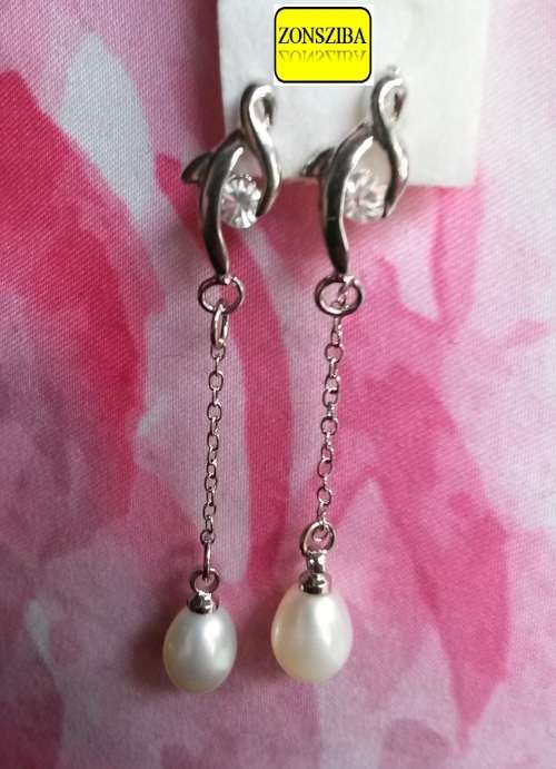 PINK-COLOR GENUINE FRESH WATER  PEARL EARRINGS!!!
