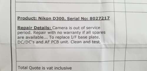 Nikon d3000 Camera Body  - PARTS ONLY
