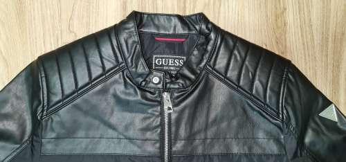 100% Original Guess Mens Faux Leather Biker Jacket - Medium (Retail R1999)