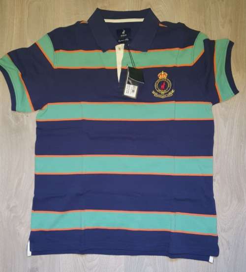 100% Original Polo MENS SS STRIPE CUSTOM FIT GOLFER P101011200934 - X-Large (Retail R599)