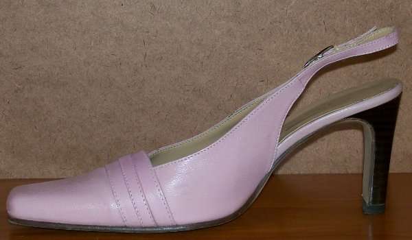 Soft pink slingback high heel shoe