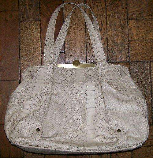 Luxurious, versatile off- white mock- croc Fiorelli handbag