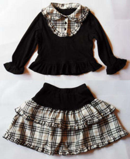 BUBURY CHECK PATTERNED Top & Skirt Size for 5~6Y