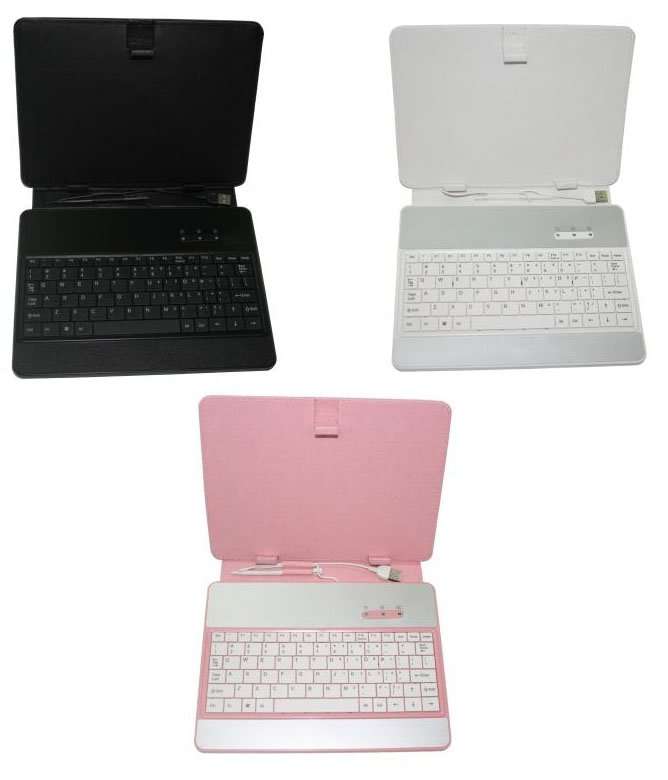 USB 2.0 Keyboard Leather Case with Stylus for 7 inch Tablet PC *available in Pink, Black and White*