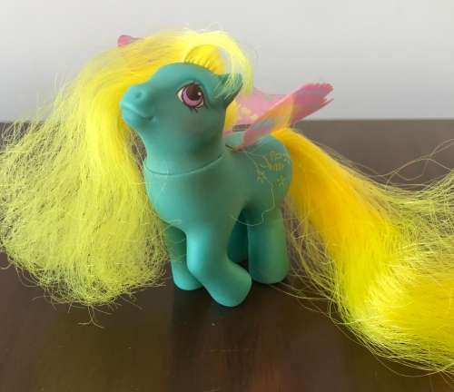 My Little Pony - Summer Wing Buzzer (1987) - w/pink flower pick