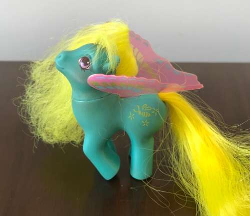 My Little Pony - Summer Wing Buzzer (1987) - w/pink flower pick