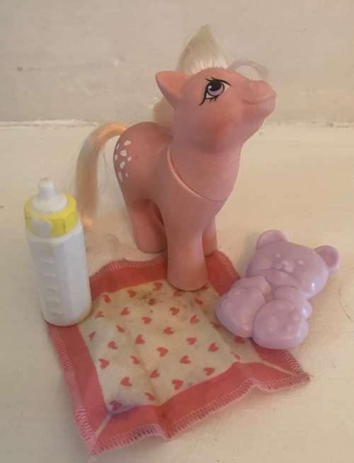 My Little Pony - Baby Cotton Candy with brush, blanket and bottle (1984)