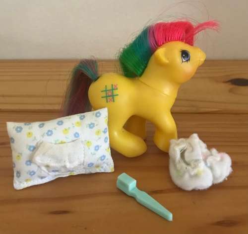 My Little Pony - First Tooth - Baby Tic Tac Toe with accessories (including rare pillow) (1986)