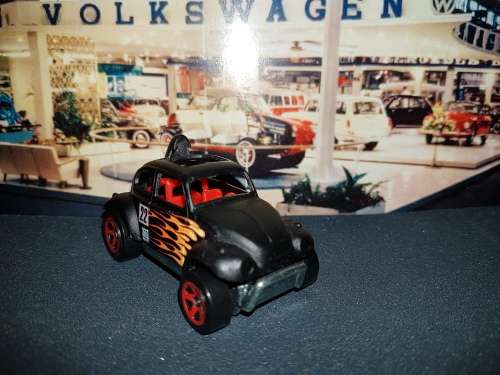 Hot Wheels 2002 #207 BAJA BUG flat black with flames
