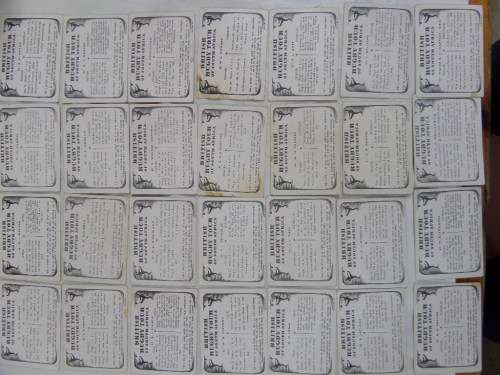 Rare 1938 British rugby tour of South Africa cigarette cards incomplete