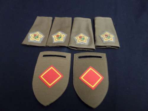 Set of 2 SADF Rank Sets and Set of Shoulder Flashes (bid for the lot)