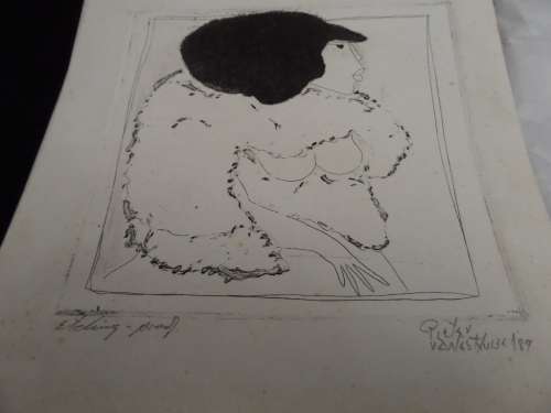 "Fur" Etching Proof Pieter van der Westhuizen 1931-2008 not framed