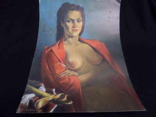 Vladimir Griegorvich Tretchikoff 1913-2006 Print Signed Portrait of Lenka Red Jacket 1975
