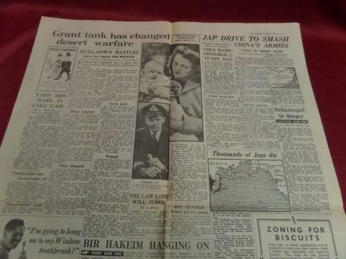 WW 2 Daily Express Newspaper Thursday 11 June 1942 Good condition