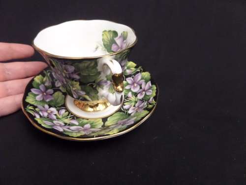 Royal Albert Provincial Flowers Purple Violet Duo 1975