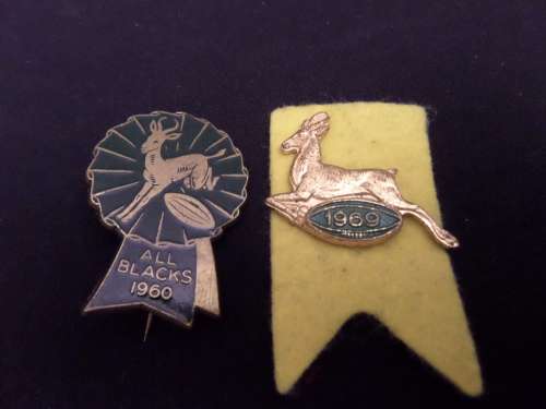 Two Springbok Rugby Badges (1960 All Blacks and 1969)