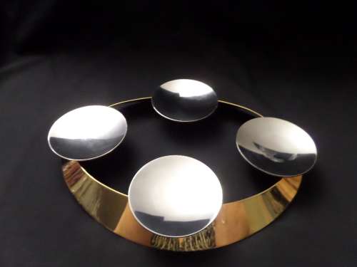 Georg Jensen Denmark Gold Plated Candle Stand