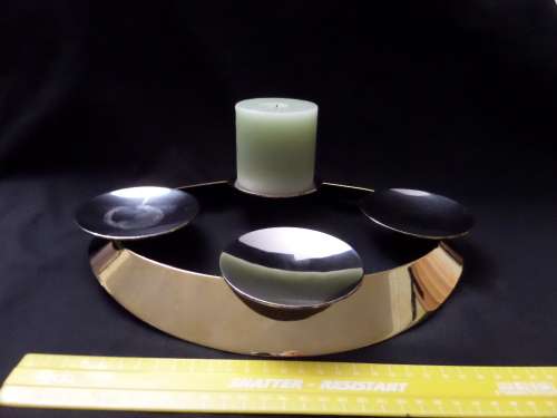 Georg Jensen Denmark Gold Plated Candle Stand