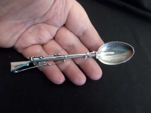 Hallmarked 1900 London Silver Boer War Souvenir Anglo Boer War  Teaspoon Lee Metford Rifle 20 grams