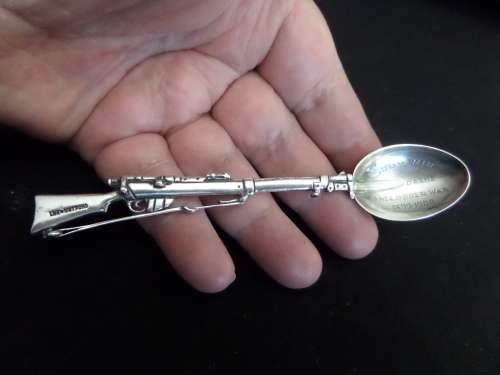 Hallmarked 1900 London Silver Boer War Souvenir Anglo Boer War  Teaspoon Lee Metford Rifle 20 grams