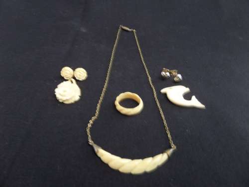 Lot of Vintage Bone made Jewelery (Bid for the lot)