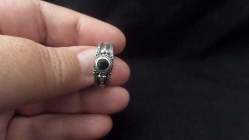 925 Silver Ring with Black Stone Dim 16mm 4,8 grams