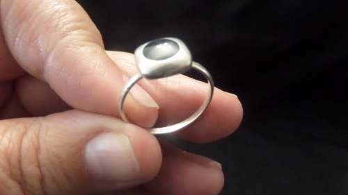 925 Silver Ring with Black Stone Dim 18mm 2.2 grams
