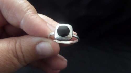 925 Silver Ring with Black Stone Dim 18mm 2.2 grams