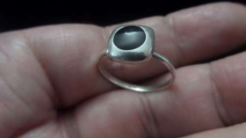 925 Silver Ring with Black Stone Dim 18mm 2.2 grams