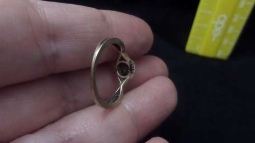 9 ct Gold Ring with a Cluster of small Diamonds Dim 16mm 2.3 grams ( note 1 small diamond missing)
