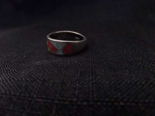 925 Silver Ring with Interesting Colour Design Dim18mm 5.3grams