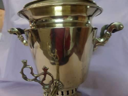 1800's Antique Brass Russian Samovar with Hallmarks H.A and other faded Hallmarks  45 cm High