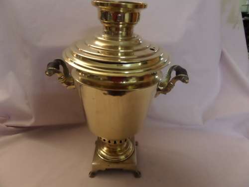 1800's Antique Brass Russian Samovar with Hallmarks H.A and other faded Hallmarks  45 cm High