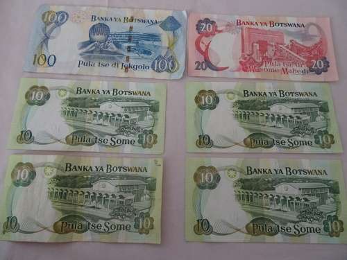6 x Bank of Botswana Notes ( to the value of 160 Pula )