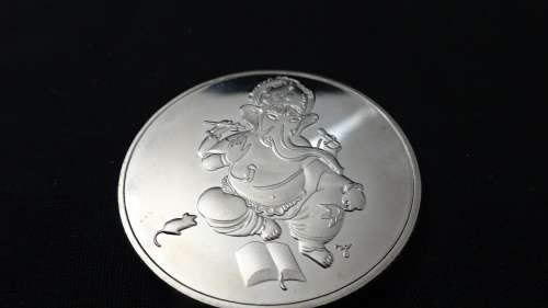 India Gamesha Hinduism Medal Silver Commemorative Coin 28. grams