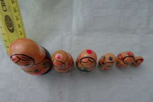 Set of Small Russian Babushka Dolls - 7 cm and down