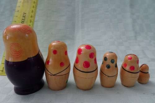 Set of Small Russian Babushka Dolls - 7 cm and down