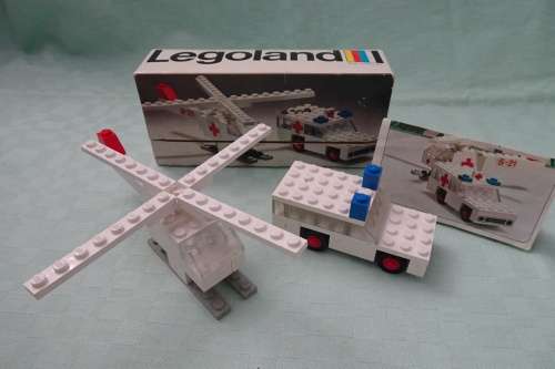 Vintage Legoland 653 Helicopter and Ambulance complete and in box - Made in Denmark