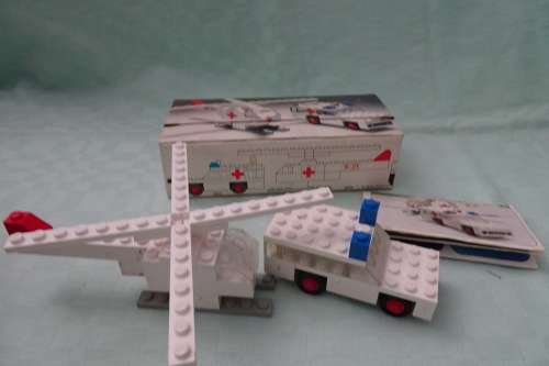 Vintage Legoland 653 Helicopter and Ambulance complete and in box - Made in Denmark